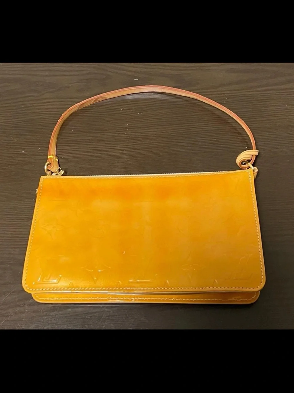 Louis Vuitton Patent Monogram Shoulder Bag in Golden Yellow